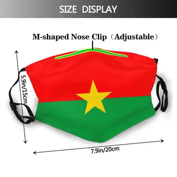 Burkina Faso Bandera Lavable Impreso en la Boca de la Cara de la Máscara con Filtro Anti Neblina de Polvo a Prueba de Invierno Cubierta de Protección de Mufla para Adultos