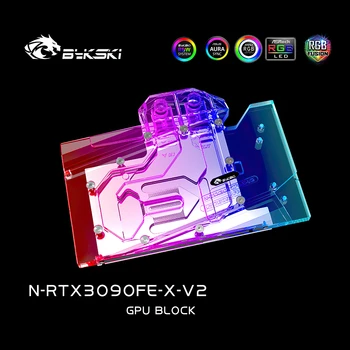 Bykski N-RTX3090FE-X-V2 GPU Bloque con Tapa para los Fundadores RTX 3080 3090