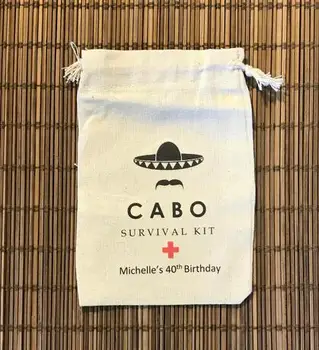 Cabo san lucas méxico de cumpleaños de la boda a favor de las bolsas de dama de honor de despedida de Soltera Resaca de recuperación Kit de Supervivencia de la parte envolturas de Dulces
