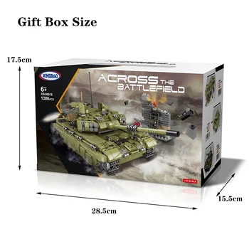 Caja de regalo de La 2 ª guerra mundial Militar Technic XB06042 Vehículo Blindado de Combate Principal Tanque de Bloques de Construcción de Juguetes Arma Figuras Ladrillos de Cumpleaños