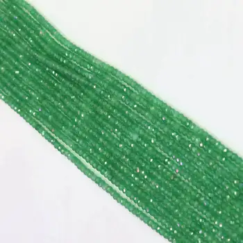 CALIENTE aventurina verde piedra 2x4mm facetas ábaco ronda suelta perlas de bricolaje joyas de 15