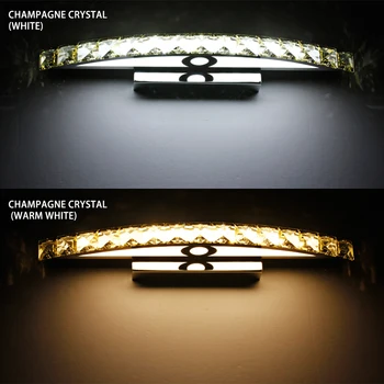 Caliente la Venta de Chrome 10W LED Luces de Pared con Cristal de Espejo Superior de la Lámpara en el cuarto de Baño Accesorios de Iluminación de 44 cm de largo 100-240V AC