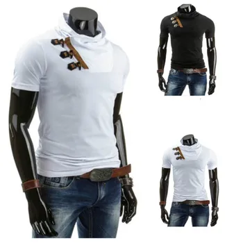 Caliente-la venta de Ropa para hombre de manga Corta T-shirt Botón de la Bocina de Moda Casual de manga Corta T-shirt
