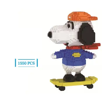 Caliente lepining creadores del clásico de dibujos animados de perro cachorro hermosa figura de Skate mini micro diamante de la construcción de modelo de bloques de ladrillo juguetes de regalo