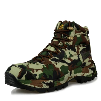Camuflaje al aire libre Senderismo Zapatos Botas del Ejército Desierto Militar Táctico Botas Zapatos Impermeables antideslizantes, las Botas de Combate de Alta/Baja