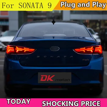 Carcasa de luces traseras de estilo de coche para Hyundai Sonata 9 2018 2019 luces traseras LED Sonata Taillght lámpara trasera