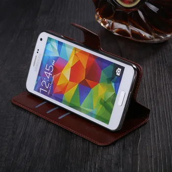 Cartera de Cuero del Caso para Samsung Galaxy S4 Mini i9190 Coque Teléfono plegable Bolsa de la Cubierta Para Samsung S4 Mini de los Casos con el Titular de la Tarjeta
