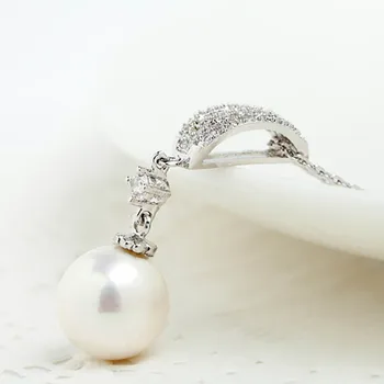 Cellacity de la Moda Elegante de Plata 925 de la Joyería de Piedras preciosas Collar para las Mujeres de la Perla Colgante de Mujer de Cuello de Adorno Regalos de Boda