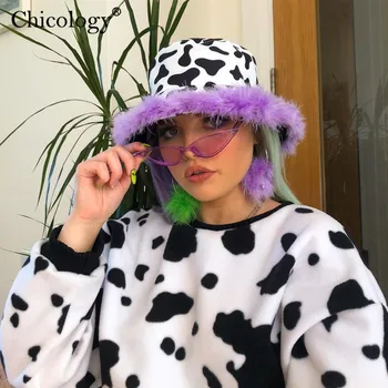 Chicology Vaca de Impresión Y2K Moda Sudadera con cuello redondo de Manga Larga de Cultivo Superior de las Mujeres 2020 Invierno Otoño Oversize Ropa Streetwear Kpop