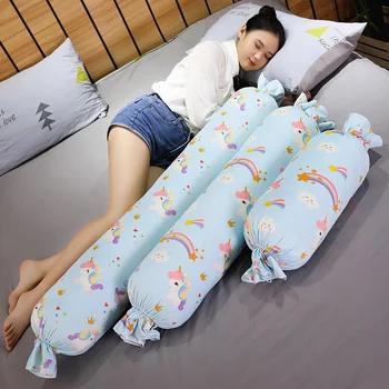 Cilíndrico almohada Extraíble y lavable de algodón cilíndrico dulces almohada tejido de felpa de dibujos animados embarazada dormir almohada chica