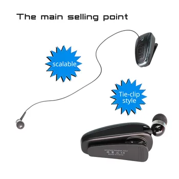 Clip de Bluetooth de los Auriculares con cable Deporte Auricular TWS Auriculares de oído no-agua oyente Eardies móvil estéreo estirable 10m