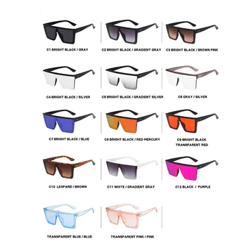 Clásico de gran tamaño de Lujo de la Marca de la Plaza de Gafas de sol de las Mujeres De 2020 Gran Marco de Cima Plana Remache de Gafas de Sol de los Hombres de la Vendimia de Espejo de Sombras UV400