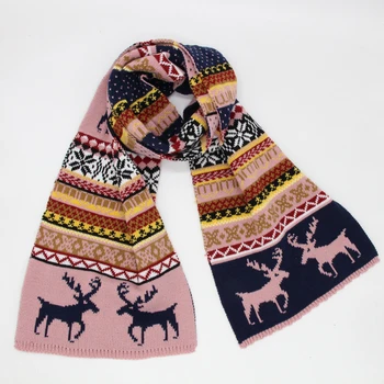 Clásico estilo de acrílico de punto unisex hombres mujeres otoño invierno bufanda de navidad caliente chales año nuevo bufanda LL190611