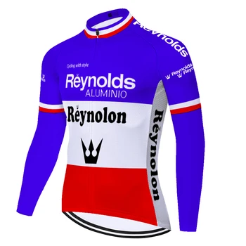Clásico Reynolds maillot de ciclismo retro de verano, de primavera, de secado rápido en Bicicleta la Ropa de Bicicletas de manga larga camiseta ciclismo hombre