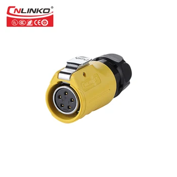CNLINKO LP20 5pin conector resistente al agua IP67 5 pin conector de alimentación Rápida de bloqueo de conexión rápida montaje en panel conector macho hembra
