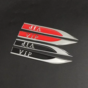 Coche de la personalidad de la hoja de la cuchilla lado de la etiqueta 3d en tres dimensiones de metal etiquetado modificado lado de la etiqueta fender cuerpo de la etiqueta engomada para VIP logotipo
