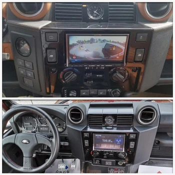 Coche estilo Estéreo Doble Din 2 Dash Kit de panel de la consola central para Land Rover Defender de color negro brillante, negro mate MIRADA de CARBONO