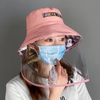 COKK Sombrero de Cubo Con Tapa de Plástico Sombrero de Cubo de las Mujeres de los Hombres Anti-niebla Saliva Windpoof a prueba de Polvo, Anti-Escupir Cap Hat