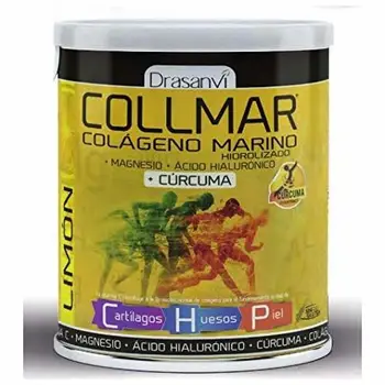 Collmar, colágeno marino hidrolizado con magnesio y ácido hialurónico + cúrcuma para cartilagos, huesos y piel 300g sabor limón
