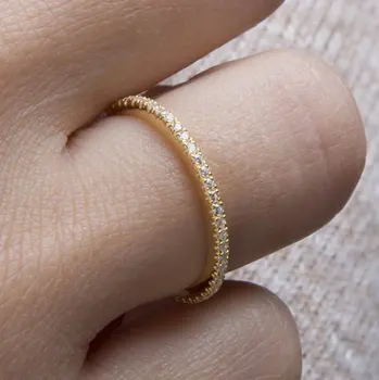 Completa de la cz de la banda,de la plata esterlina 925 micro pave cz tres colores zirconia anillo de banda de la eternidad