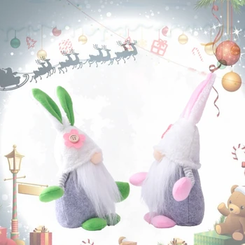 Conejito De Pascua Gnome De La Fiesta De Primavera Caseros De La Decoración De Peluche Hecho A Mano De Conejo Sueco Tomte Elf Adorno