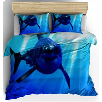 Consolador, ropa de Cama Conjuntos de 3pcs Dormitorio Decoración Blue Dolphin Orca Saltando Patrón Digital 3D Impreso funda de Edredón King Size, ropa de Cama Conjunto de