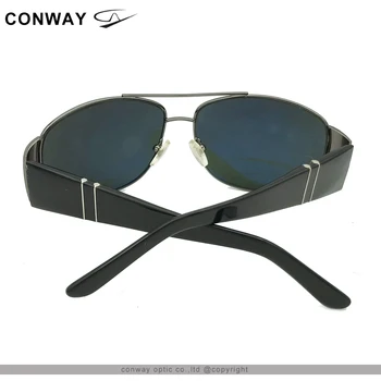 Conway Gran Piloto de Gafas de sol para Hombres de Estilo Militar Gafas de Sol Rectangulares de Ancho de Marco para la Gran Cabeza de la Vendimia Masculina Gafas