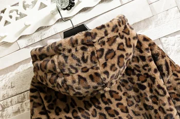 COO 2021 Leopardo de impresión a doble cara de terciopelo de invierno chaqueta de los hombres adolescentes marea suelto con capucha de la chaqueta