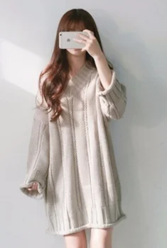 Corea Harajuku Estilo de Invierno lolita chicas dulces Retro jersey calentito, op vestido Suave niña cute kawaii temperamento vestido de suéter