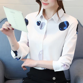 Coreano de la Moda de Gasa de las Mujeres Camisetas de Punto de las Mujeres Blusas de Señora de la Oficina de la Mujer Tops y Blusas Más el Tamaño de Blusas Femininas Elegante