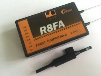 Corona R8FA FASST 2.4 Ghz Compatible 8Ch Receptor Para el Transmisor FUTABA 8FG 7C