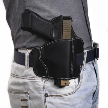 Correa táctica Funda de Pistola Glock 17/M9/SIG P220 P226 la Caza de portación Oculta de Armas Funda de Cuero Suave