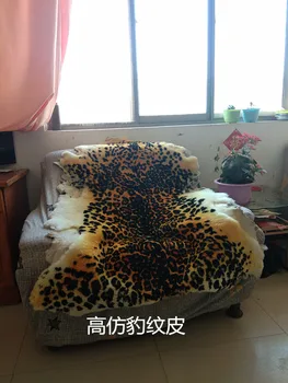Costumbre moderna de oveja de piel minimalista sofá cojín de la cabecera de la alfombra de imitación de tigre leopardo de cuero artes, artesanías, decoraciones chritmas