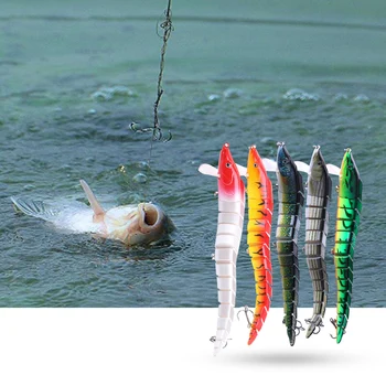 Crankbait De Aparejos De Pesca De Cebo Con Anzuelo Triple Segmentos De Fácil Uso Artificial Multi-Articulado De La Pesca