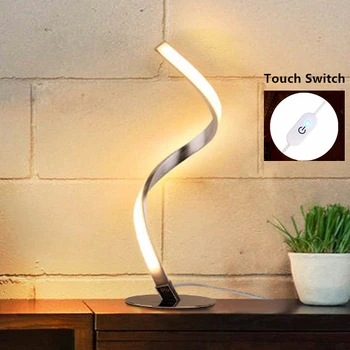 Creativo Espiral Táctil LED Lámpara de Escritorio Dormitorio Mesita de Lectura Decorativa Luz de la Noche