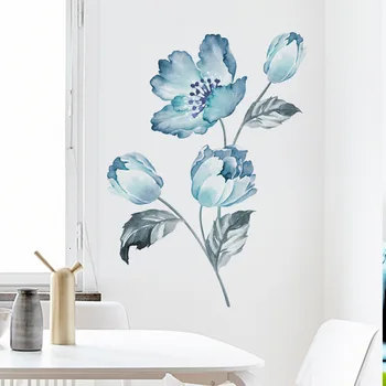 Creativo Ramo de orquídeas etiqueta engomada de la Pared del dormitorio sala de estar de la casa de la decoración mural de la nevera armario papel tapiz de flores de pegatinas
