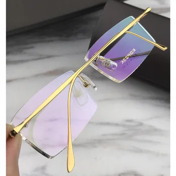Cubojue de Oro de 23k Anteojos de Marco de los Hombres de titanio montura de gafas de la marca de gafas de diseño para la óptica de la miopía de la receta