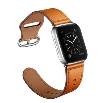 Cuero bucle de banda Para Apple correa de reloj de 44 mm 40 mm iWatch de banda de 42 mm 38 mm de Cuero Genuino correa de reloj de pulsera de Apple watch 5 4 3 2 1