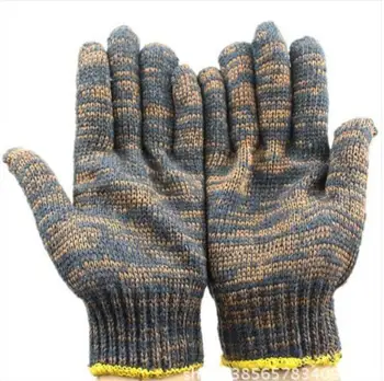 Cártamo trabajo seguro guantes de mayorista a la línea de guantes de punto antideslizante guantes de algodón, guantes de hilo ventas directas de la fábrica
