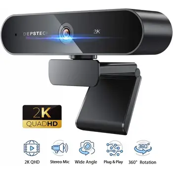 D09 2K Quad HD Webcam USB 1080P Web de la Cámara con el Soporte de Micrófono Automático de Corrección de Luz para la transmisión en Vivo de Video Llamada de Trabajo
