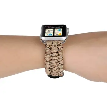 DAHASE Tejido de Cuerda de Nylon Correa de reloj para el Apple Watch iWatch 1 2 3 4 5 38 mm 40 mm 42 mm 44 mm de la Banda de Deporte de la Correa de los Hombres de la Pulsera de la Muñeca