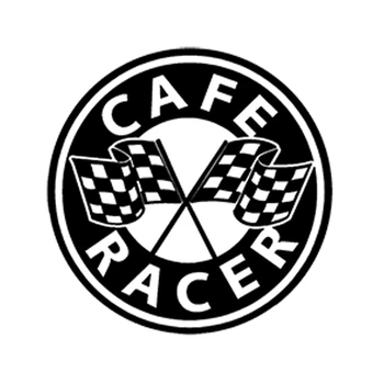 Dawasaru Cafe Racer Zielflagge Rennen etiqueta Engomada del Coche de la Personalidad de la Calcomanía del ordenador Portátil de la Motocicleta Auto Decoración Accesorios de PVC,13 cm*13 cm
