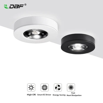 [DBF]Mini Downlights LED de montaje en Superficie de Downlight de 3W 5W 7W 9W Sin Corte del Punto del Techo de la Lámpara para el Gabinete Escaparate de Imágenes Decoración