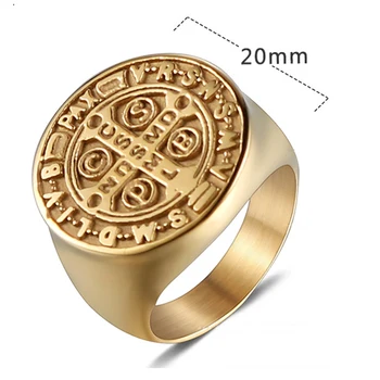 De acero inoxidable de oro del signet-anillo para los hombres steampunk sello anillos de boda Gran macho anillo 2020 anillos de la joyería de la moda de los hombres de Mayoreo