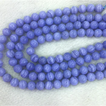 De alta Calidad AAA 3A Natural de color Azul de Encaje de Ágata Púrpura Ágata Redonda de Piedra Suelta Perlas de Ajuste de la Joyería de BRICOLAJE Collares o Bracelets15