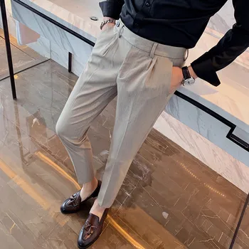 De Alta Calidad De Corea Todos Coincidencia Casual De Negocios De Los Hombres De La Ropa 2020 Formal, Pantalones De Vestir Slim Fit Moda Directamente De La Oficina De Pantalones 36