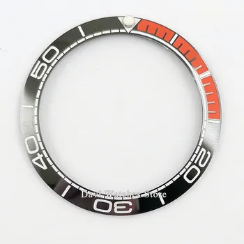 De alta calidad reloj de 38 mm bisel negro rojo/naranja reloj de cerámica de la tapa del embellecedor para 40mm parnis hombres Automáticos del Reloj