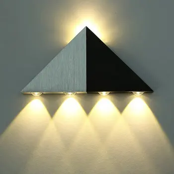 De aluminio con Negro 5w Triángulo Led Lámpara de Pared AC85-265V Led Moderna Iluminación para el Hogar en Interior del Partido de la Bola de Discoteca de los accesorios de iluminación