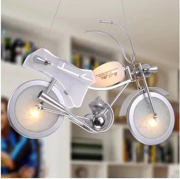 De aluminio de la motocicleta de vidrio en forma de dibujos animados araña E14 Incandescente LED Lámparas modernas para la habitación de los Niños de la lámpara de iluminación
