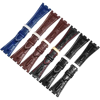 De Cuero genuino correa de reloj de 28 mm, negro, azul, marrón pulsera correa de Repuesto para la AP de los hombres del reloj de los deportes accesorios